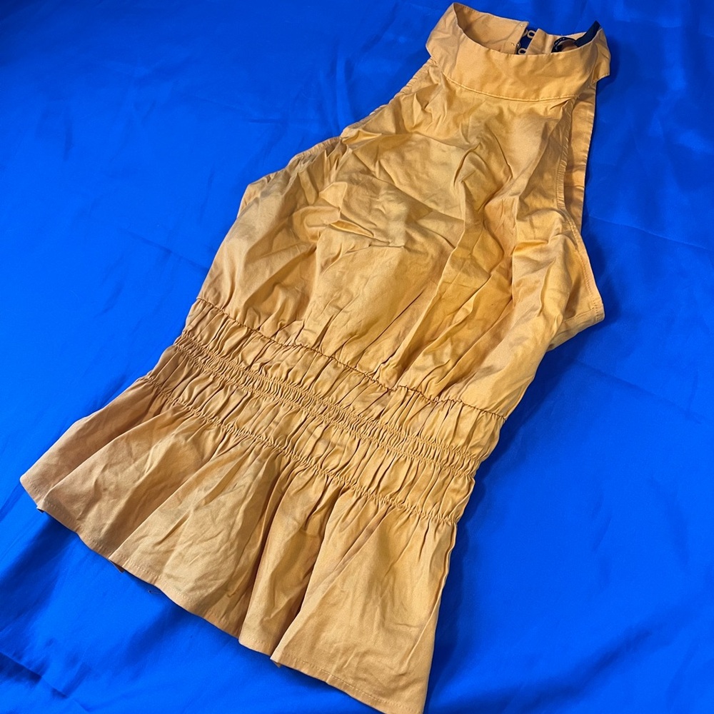 White House Black Market Mustard Halter Top